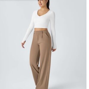 Halara Flex™ DayStretch High Waisted Pocket Straight Leg Work Pants Sz S Petite